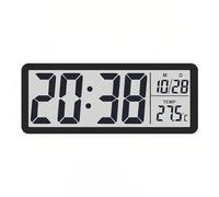 Lancoon LCD Reloj Digital de Pared con Temperatura Silenciosa Fecha 12/24 Horas ℃/℉ Interruptor Colgante de Sobremesa 2 Tipos de Colocación para Dormitorio Decoración del Hogar Sala de Estar