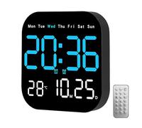 Lancoon LED Reloj Digital de Pared con Cuenta Atrás Mando a Distancia Luminosidad Ajustable Temperatura Fecha 12/24 Horas ℃/℉ Sobremesa Colgante para Dormitorio Salón