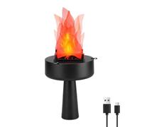 Lancoon Luz de antorcha fuego falso, lámpara USB recargable Halloween | Antorcha de fuego artificial con llama danzante, recargable por USB, luz decorativa para fogatas de Halloween