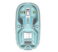 Lancoon Pequeño Ratón Transparente con 2.4G Inalámbrico Botón Mute Luz Azul Fría 3 dpi Ajustable Sensor Óptico Recargable Diseño Magnetismo Cubierta para Ordenador Gaming Home