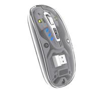 Lancoon Ratón Inalámbrico Transparente con 2.4G Botón Mute Luz Azul Fría 3 dpi Ajustable Sensor Óptico Recargable Diseño Magnetismo Cubierta para Ordenador Gaming Casa