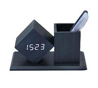 Lancoon Reloj De Escritorio Led Multifuncional con Calendario LCD De Temperatura Ajuste De Brillo De 3 Niveles Organizadores De Escritorio con Soporte para BolíGrafos para La Oficina En Casa