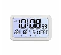Lancoon Reloj Despertador Táctil con Luz de Fondo, 2 Sets de Música Snooze Visualización de Temperatura y Humedad Fecha y Día, Puerto USB/Android, Colgado o de Pie para Dormitorio Sala de Estar