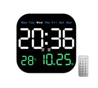 Lancoon Reloj Digital de Pared con Temperatura Fecha Luminosidad Ajustable Cuenta Atrás Mando a Distancia 12/24 Horas ℃/℉ Colgante de Sobremesa para Dormitorio Salón