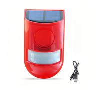 Lancoon Solar de Sonido y luz de Alarma al Aire Libre del Sensor de Movimiento a Prueba de Agua 110db Sirena de Sonido de Alerta de Advertencia de Flash de Seguridad del Sistema de el hogar Yard