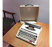 LANCOURT Máquina De Escribir Retro Portátil, procesador de Textos clásico, máquina de Escribir Vintage Tradicional, Ideal para Escribir novelas en Cualquier Lugar, para escritores(White)
