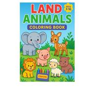 Land Animals Coloring Book: Explore the Animal Kingdom Through Coloring - Designed by a Kindergarten Teacher for Early Learners