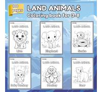 Land Animals Coloring book for kids 3-8: A journey to cute land animals for fun, simple, and educational adventures with 100 coloring pages