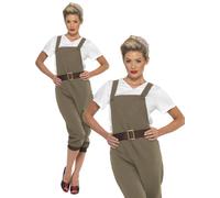 Land Girl Disfraz Periodo de Guerras Trabajador Mono Mujer Histórico 8-22