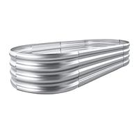 Land Guard Kit de Cama de jardín elevada galvanizada de 8 × 4 × 1 pies, Cajas de jardín elevadas para Exteriores, Camas de jardín elevadas de Metal Ovalado para Verduras..