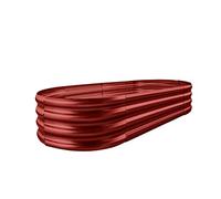 Land Guard Kit de Cama de jardín elevada galvanizada, Cajas de Maceta al Aire Libre, Camas de Metal Grandes ovaladas para Verduras (marrón)