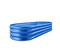 Land Guard Kit de Cama de jardín elevada galvanizada, macetas galvanizadas para Exteriores, Camas de jardín elevadas ovaladas de Metal Grande para Verduras, 4 x 2 x 1 pies (1 Unidad) (Azul)