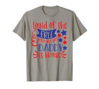 Land of The Free Because My Daddy Is Brave USA 4 de Julio Camiseta