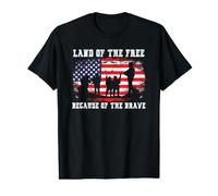Land of The Free Because of The Brave American Flag Camiseta gráfica económica