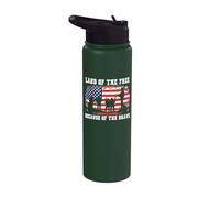 Land Of The Free Because Of The Brave American Flag Stainless Steel Insulated Water Bottle