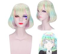 Land Of The Lustrous Houseki No Kuni Diamond Cosplay Peluca 30Cm Peluca Corta Recta Anime Peluca De Pelo Sintético Resistente Bobo