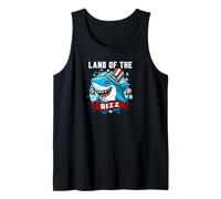Land Of The Rizz 4th Of July Shark Camiseta sin Mangas