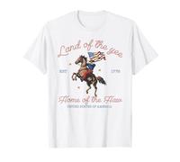 Land Of The Yee Home of the Haw Funny Cowboy USA 4 de julio Camiseta