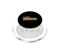 Land Retro Personalizado Nombre Vintage Rayas PopSockets PopGrip para MagSafe