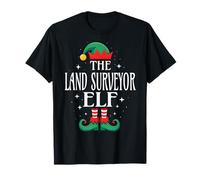 Land Surveyor Elf Título del Trabajo Funny Christmas Matching Xmas Camiseta