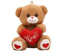 Landahl & Baumann - Oso de peluche con corazón de 20 cm - Peluche para acurrucarse y jugar - Peluche suave para bebés y niños - Juguete lavable y relleno reciclado - Idea de regalo (blanco)