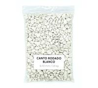 Landare Canto Rodado Blanco 1,8kg - Piedras Decorativas - Piedras Decorativas para Jarrones - Piedras Acuario y Peceras - Piedras para Macetas - Piedras Jardin Exterior (6-10 mm)