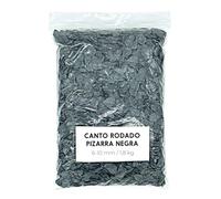 Landare Canto Rodado Pizarra Negra 1,8kg - Piedras Decorativas - Piedras Decorativas para Jarrones - Piedras Acuario y Peceras - Piedras para Macetas - Piedras Jardin Exterior (6-10 mm)