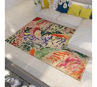 LANDERSION 100x150cm Alfombras de área Fauvismo Estilo Fauvismo Alfombra Vintage Lavable Antideslizante Pelo bajo Abstracto Alfombras Grandes para salón Dormitorio Granja Sala de Juegos Multicolor