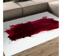 LANDERSION 90x120 Alfombra alfombras Rojas Blancas salón Dormitorio Acento rectangulares Arte contemporáneo Moderno Respaldo Antideslizante diseño Abstracto Pinceladas moqueta Lavable Pelo bajo