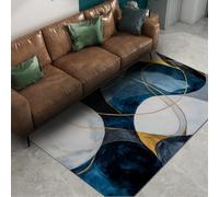 LANDERSION Acuarela Abstracta Geometría Alfombra Zona de alfombras Alfombras Lavables para Dormitorio Líneas de Lujo Estética Estética Alfombra Antideslizante Interior Salón Moqueta 140x200cm