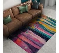 LANDERSION Alfombra Abstracta Colorida Decoración artística impresionista Alfombra Esterilla Antideslizante Lavable para salón Entrada Arte contemporáneo Alfombras de Acento para el hogar 60x120cm