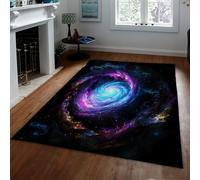 LANDERSION Alfombra Cielo Estrellado fantasía Alfombra Oscura Espacio Exterior ensueño Alfombras Lavables Antideslizantes Pelo bajo para Sala Estar Dormitorio 180x300cm