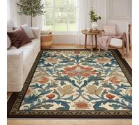 LANDERSION Alfombra jardín Granja 100x150cm Alfombras Grandes Florales Tropicales Bohemias para salón Alfombra Lavable Ultra Fina Pelo bajo para Entrada a la Oficina