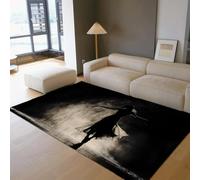 LANDERSION Alfombra para Bailarinas Ballet Rain Girl Alfombra Interior para el Suelo de Interior alfombras Negras para salón moqueta Moderna Suave Pelo bajo y para Dormitorio Estudio Baile 60x90cm