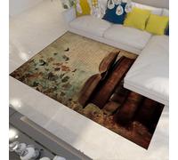 LANDERSION Alfombra para Biblioteca alfombras Lavables Bohemias para salón Libros místicos Retro alfombras Blandas envejecidas alfombras Antideslizantes para Estudio en el Aula residencia 60x180cm