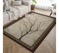 LANDERSION Alfombra Vintage Rama árbol 180x240cm Pintura Tradicional a Tinta Arte alfombras abstractas decoración Moderna Roma Alfombra Lavable Antideslizante Pelo bajo para Oficina