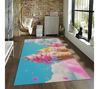 LANDERSION Alfombras área Boho Conos Helado Alfombra Arte Moderno Azul Cielo Alfombra Pelo bajo Suave y Antideslizante Lavable para la Entrada guardería Dormitorio 60x120cm