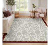 LANDERSION Alfombras Plantas Selva Tropical 60x90cm Alfombra Puerta con patrón Floral Bohemio Alfombra Antideslizante Pelo bajo y Lavable para salón Pasillo Entrada