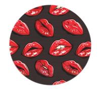 LANDERSION Lavable 200cm Alfombra Redonda romántica Labios Rojos alfombras Redondas Dormitorio salón Estilo Dibujos Animados Suelo Circular Pelo bajo moqueta decoración Moderna hogar mesilla Noche