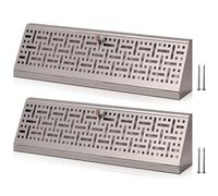 Landhoow Paquete de 2 cubiertas de ventilación de níquel satinado de 18 pulgadas para suelo o pared del hogar, ventilación de aire de acero resistente, fácil de instalar