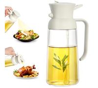 LandHope Pulverizador de aceite de 18 onzas para cocinar, botella dispensadora de aceite de oliva 2 en 1 para cocina, botella pulverizadora de aceite de oliva de 550 ml, rociador de aceite de grado