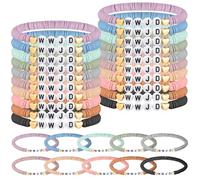 Landical 30 pulseras coloridas de WWJD para hombres y mujeres, recuerdos de fiesta, cristiano, Jesús, WWJD, pulsera motivacional para Navidad, iglesia, 7.3 inches, arcilla polimérica, plástico, No es