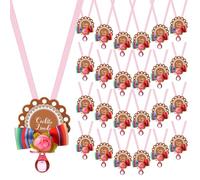 Landical Cielito Lindo - 24 collares de chupetes mexicanos para baby shower, decoración de chupetes acrílicos para invitados, baby shower, juegos, regalos de fiesta, decoración de mesa