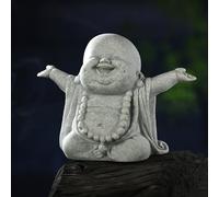 Landical - Estatuas de Buda de Arenisca, Decorativas, de Monje Zen en oración, esculturas de Fortuna, Riqueza y decoración Feng Shui, para hogar, Oficina y Coche (Buda Sonriente)