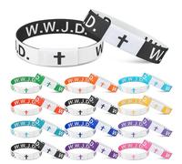 Landical Paquete de 12/24 pulseras con versículos bíblicos NFC WWJD para mujeres y hombres, devocional para leer con teléfono, día de la madre, regalos cristianos de fe, 8.27 x 0.79 inches, Tejido