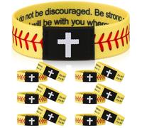 Landical Paquete de 6 pulseras de sóftbol y béisbol con versículo bíblico con tecnología NFC para mujeres y hombres, regalos religiosos cristianos, pulseras de las Escrituras para leer con teléfono