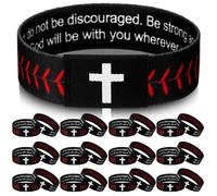 Landical Paquete de 6 pulseras de sóftbol y béisbol con versículo bíblico con tecnología NFC para mujeres y hombres, regalos religiosos cristianos, pulseras de las Escrituras para leer con teléfono