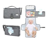 LANDICI Cambiador de pañales portátil para bebé con bolsillo para toallitas inteligentes, bolsa plegable impermeable para pañales, cambiador esencial para bebés para niños y niñas, regalos de ducha