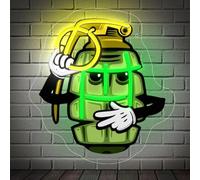 Landmine Pizza Impresión UV LED Señal de neón Acrílico Iluminar Arte Decoración de pared para Hombre Cueva Tienda Pub Fiesta Bar Decoraciones de la habitación Casa Vacaciones