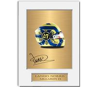Lando Norris Racing Driver 2022 - Soporte para foto firmada en el casco A4 para fanáticos de las carreras